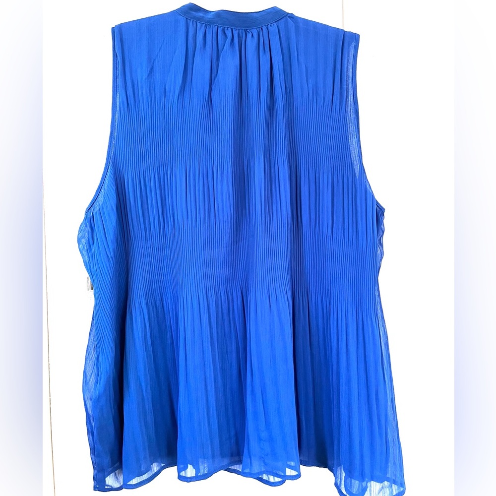 Ellen Tracy Cobalt Sleeveless Pleat & Release Top sz XL - Picture 9 of 13